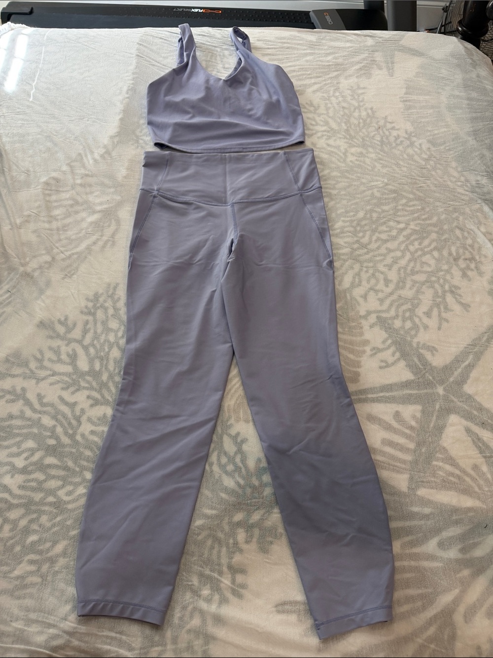 all in motion Lavender High-Rise Leggings with Matching Crop Tank